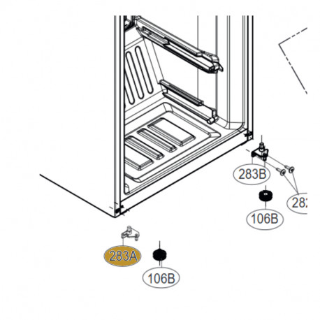Dobradiça Inferior para Frigorifico LG
